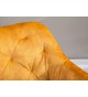 Chaise de bureau velours jaune moutarde matelassée
