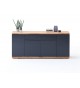 Buffet noir laqué et bois massif