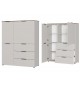 Buffet haut blanc-cachemire/noyer