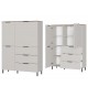 Buffet haut blanc-cachemire/noyer