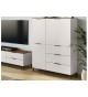 Buffet haut blanc-cachemire/noyer