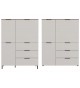 Buffet haut blanc-cachemire/noyer