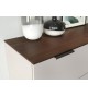 Buffet haut blanc-cachemire/noyer