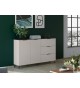 Buffet blanc-cachemire/noyer 2P 3T