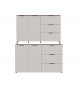 Buffet blanc-cachemire/noyer 2P 3T