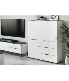 Buffet haut blanc-Gris effet marbre