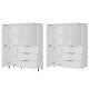 Buffet haut blanc-Gris effet marbre