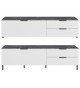 Meuble TV blanc - Gris effet marbre