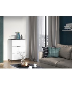 Commode 3 tiroirs blanche et grise