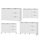 Buffet Blanc - Gris effet marbre 2P 3T
