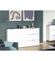 Buffet Blanc - Gris effet marbre 2P 3T