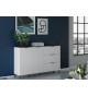 Buffet Blanc - Gris effet marbre 2P 3T