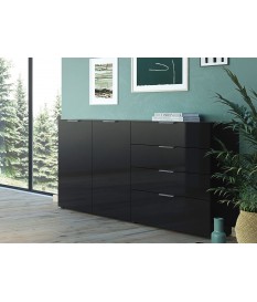 Grand buffet noir - Verre noir 2P 4T