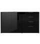 Grand buffet noir - Verre noir 2P 4T