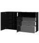 Grand buffet noir - Verre noir 2P 4T
