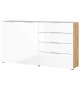 Grand buffet bois - Verre blanc 2P 4T