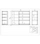 Petit buffet bois - Verre blanc 1P 4T