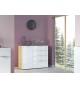 Petit buffet bois - Verre blanc 1P 4T