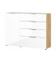Petit buffet bois - Verre blanc 1P 4T