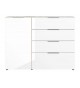 Petit buffet bois - Verre blanc 1P 4T