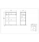 Commode noir - Verre noir 2P 1T