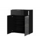 Commode noir - Verre noir 2P 1T