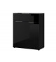 Commode noir - Verre noir 2P 1T