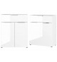 Commode blanche - Verre blanc 2P 1T