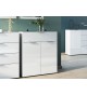 Commode blanche - Verre blanc 2P 1T