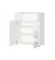 Commode blanche - Verre blanc 2P 1T