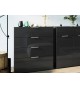 Commode à tiroirs noire - Verre noir