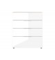 Commode 4 tiroirs bois - Verre blanc