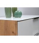 Commode 4 tiroirs bois - Verre blanc