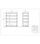 Commode 4 tiroirs bois - Verre blanc