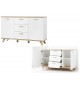 Petit buffet blanc et bois scandinave