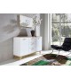 Petit buffet blanc et bois scandinave