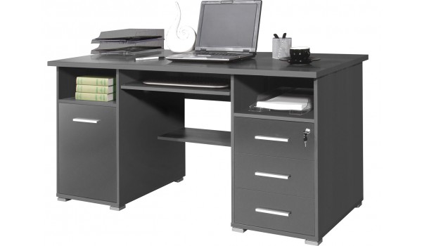 Bureau rangement intégré gris anthracite