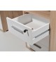 Bureau rangement intégré Chêne blanchi/Blanc