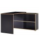 Bureau d'angle bois et anthracite avec rangement intégré