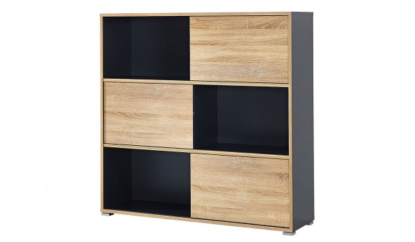 Meuble étagère portes coulissantes et réversibles