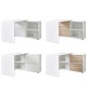 Bureau d'angle blanc et bois rangement intégré
