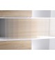 Bureau d'angle blanc et bois rangement intégré