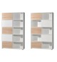 Armoire étagère haute blanc et bois