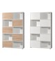 Armoire étagère haute blanc et bois
