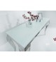 Table console baroque blanche et métal chromé