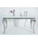 Table console baroque blanche et métal chromé