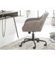 Chaise de bureau matelassée velours taupe