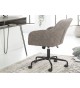 Chaise de bureau matelassée velours taupe