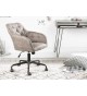 Chaise de bureau matelassée velours taupe