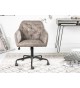 Chaise de bureau matelassée velours taupe
